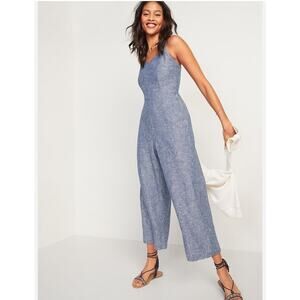 Sleeveless Linen Blend Small Jumpsuit with Pockets Old Navy